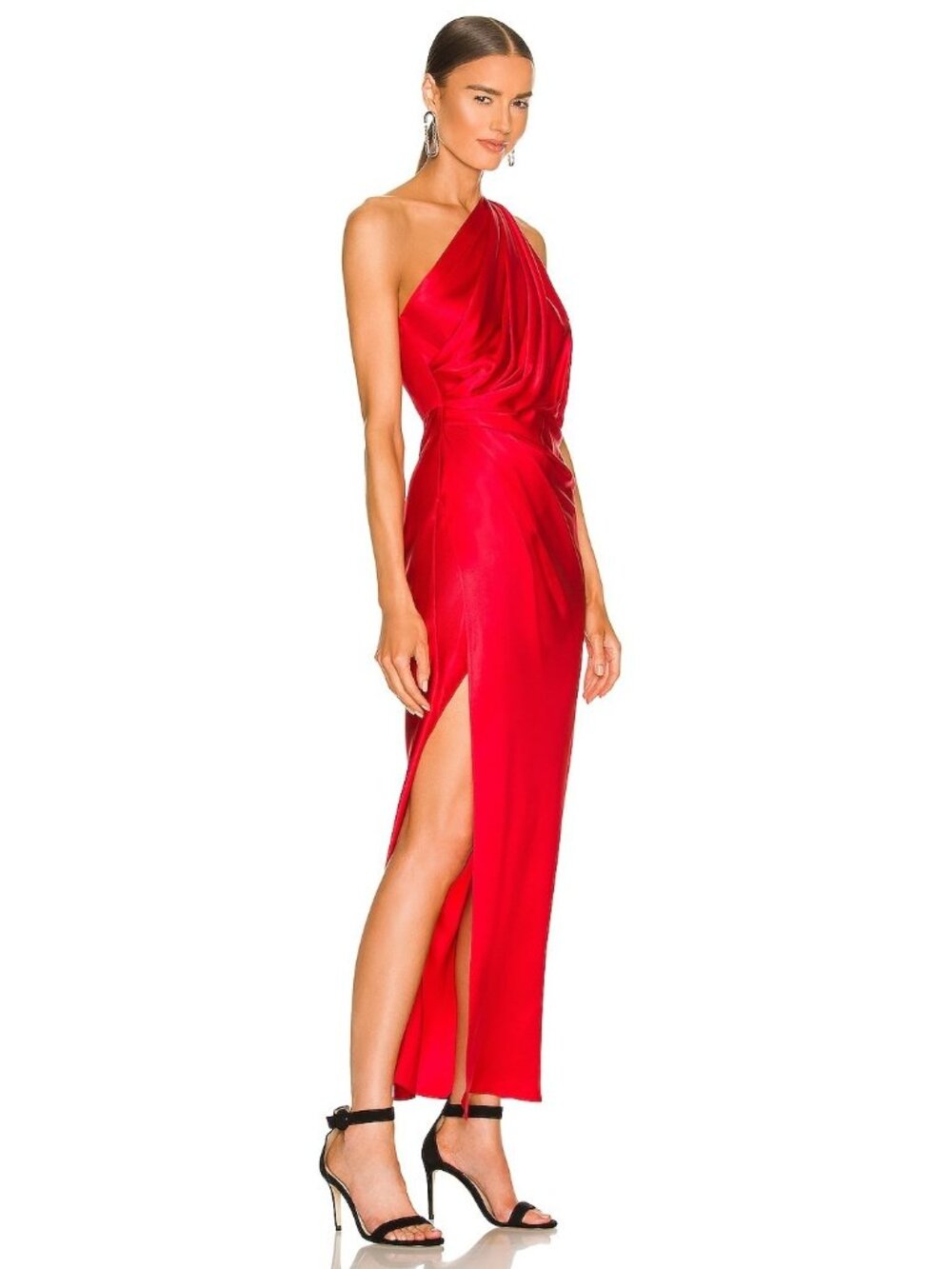 The Sei X REVOLVE Asymmetrical Draped Dress in Scarlet - Picture 2 of 3